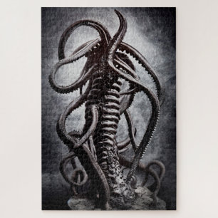 Creepy Statue of an Ancient Alien Entity Jigsaw Puzzle