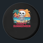 Creepy Summerween - Cute Skeleton On The Beach Cla Magnet<br><div class="desc">A cute skeleton soaking up the sun adds charm to your summer style. Lighthearted,  spooky,  and perfect for casual fun.</div>