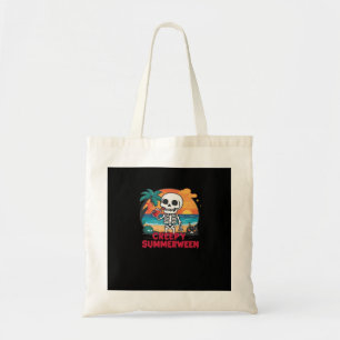 Creepy Summerween - Cute Skeleton On The Beach Cla Tote Bag