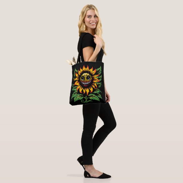 Creepy Sunflower Tote Bag (On Model)