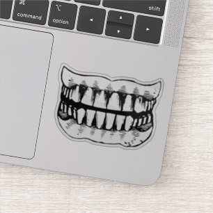 Creepy Teeth Grunge Horror Sticker