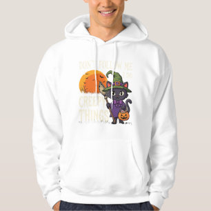 Creepy Things Halloween Cat Witch Design_1 Hoodie