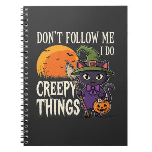 Creepy Things Halloween Cat Witch Design_1 Notebook