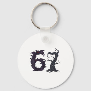 Creepy Tree And Spooked Ts Funny Teacher 67 Hallow Keychain