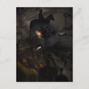 Creepy UFO Crash Postcard