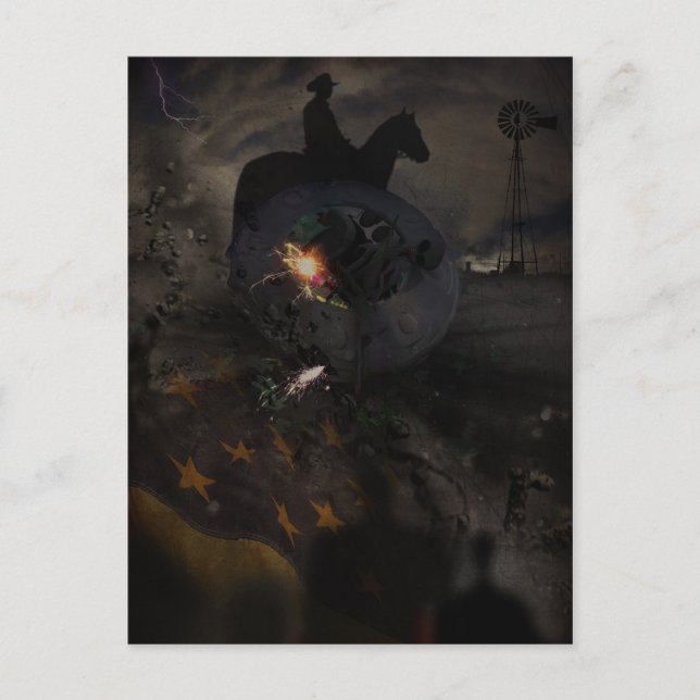 Creepy UFO Crash Postcard (Front)