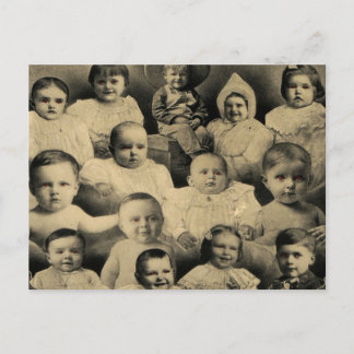 Creepy Victorian Evil Children Portrait Vintage Postcard