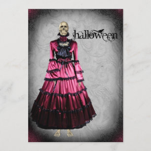 Creepy Victorian Skeleton Halloween Party Invitation