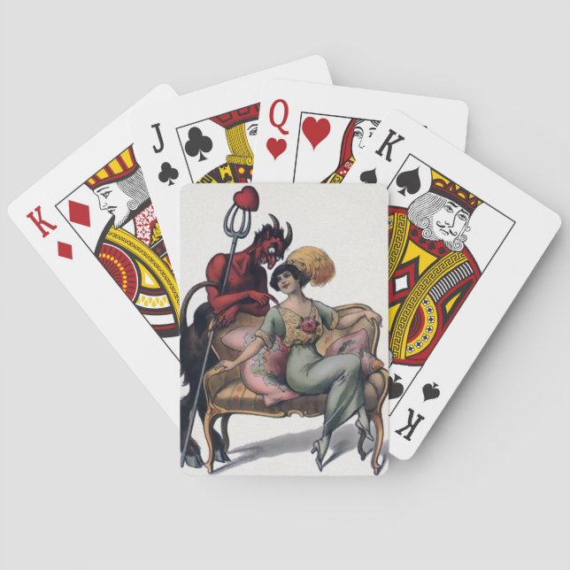 Creepy Vintage Devil Playing Cards (Back)