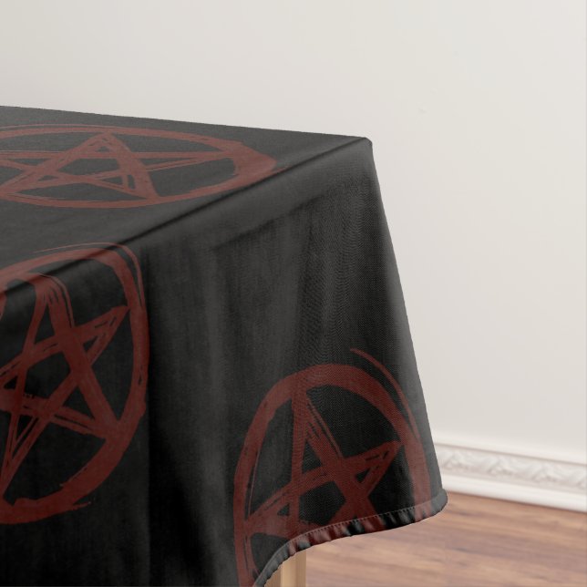 Creepy Vintage Pentacle / Pentagram Halloween  Tablecloth (In Situ)