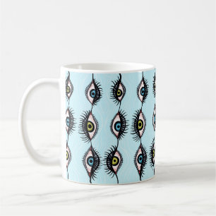 Creepy Weird Eye Garlands Surreal Pattern Coffee Mug