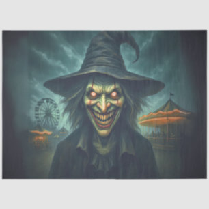 Creepy Witch at Carnival – Horror Halloween Tissue Paper