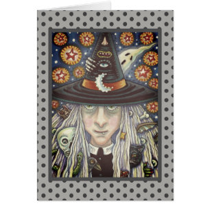 CREEPY WITCH, EVIL EYE, GOTH GREETING CARD Blank