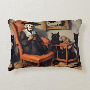CREEPY WITH WITH CATS ACCENT PILLOW