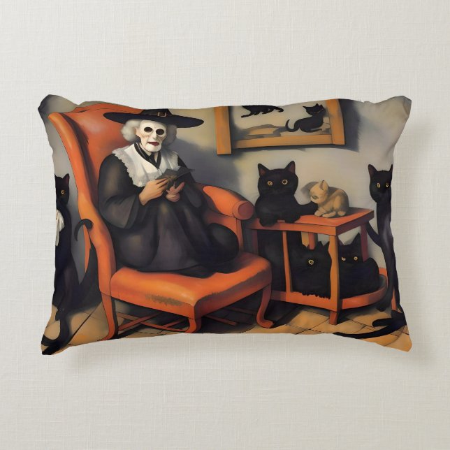 CREEPY WITH WITH CATS ACCENT PILLOW (Front)