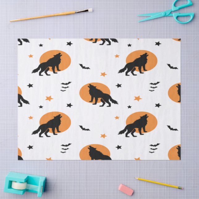 Creepy Wolf Pack Halloween Tissue Paper (Craft)