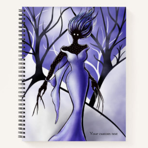 Creepy Woman Monster Macabre Art Custom Text Notebook