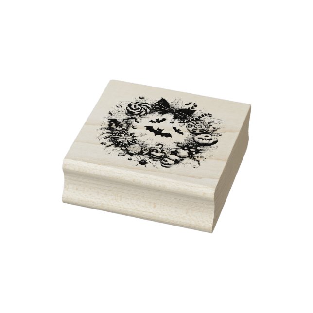 Creepy Wreath Rubber Stamp (Stamp)
