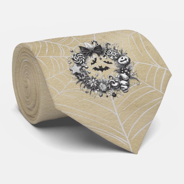 Creepy Wreath Tie (Rolled)