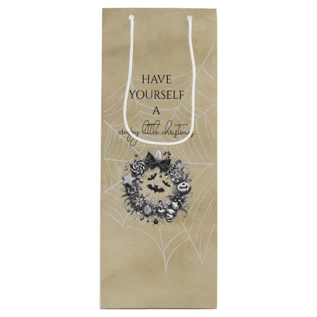 Creepy Wreath Wine Gift Bag (Front)
