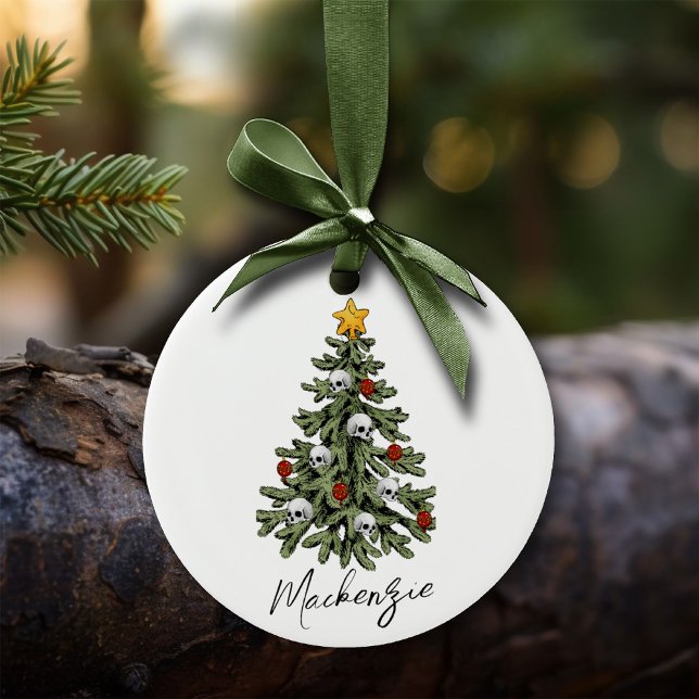 Creepy XMAS | A Very Gothic Christmas Tree Grunge Ceramic Ornament (Creator Uploaded)