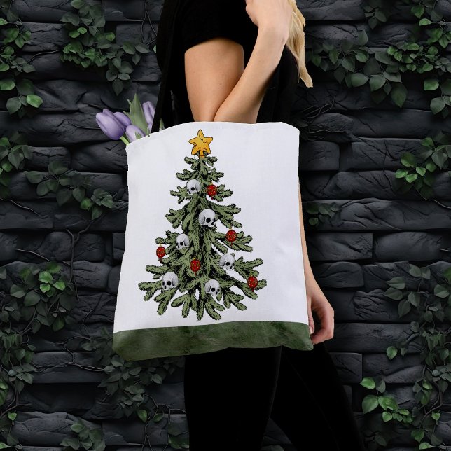 Creepy XMAS | A Very Gothic Christmas Tree Grunge Tote Bag (Creator Uploaded)
