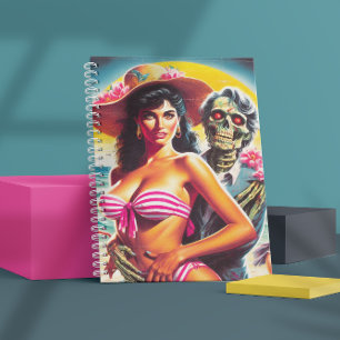 Creepy Zombie Beach Pin-up Notebook