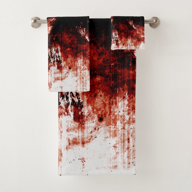 Creepy Zombie Bloody Bathroom Towel Set (Insitu)