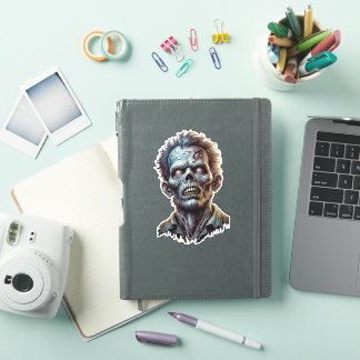 Creepy Zombie Head Horror Sticker