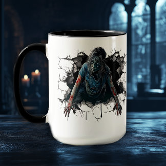 Creepy Zombie Horror - Scary Halloween Mug