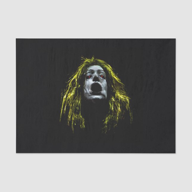 Creepy zombie woman face portrait tissue paper (Front)