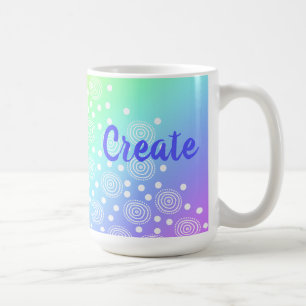 "Créer" Arc-en-ciel Gradient café Mug