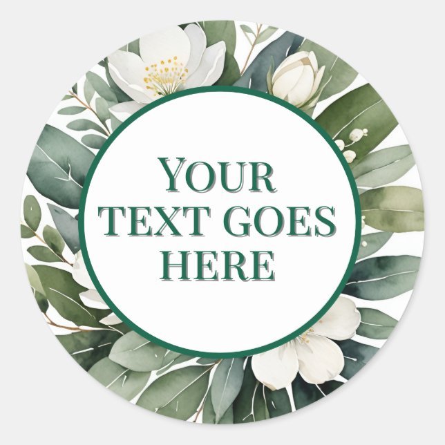 créer autocollant mariage propre fleurs blanches e (Devant)