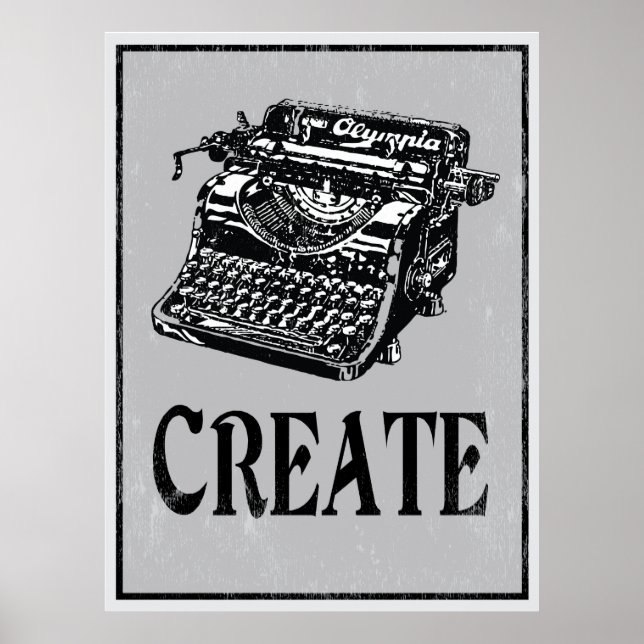 Créer : Poster d'art Retro Typewriter (Devant)