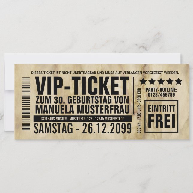 Créer soi-même des invitations d'anniversaire pour (Devant)