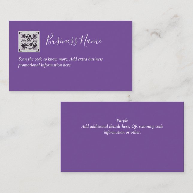 Créer son propre Carte de visite de code QR - Beau (Devant / Derrière)