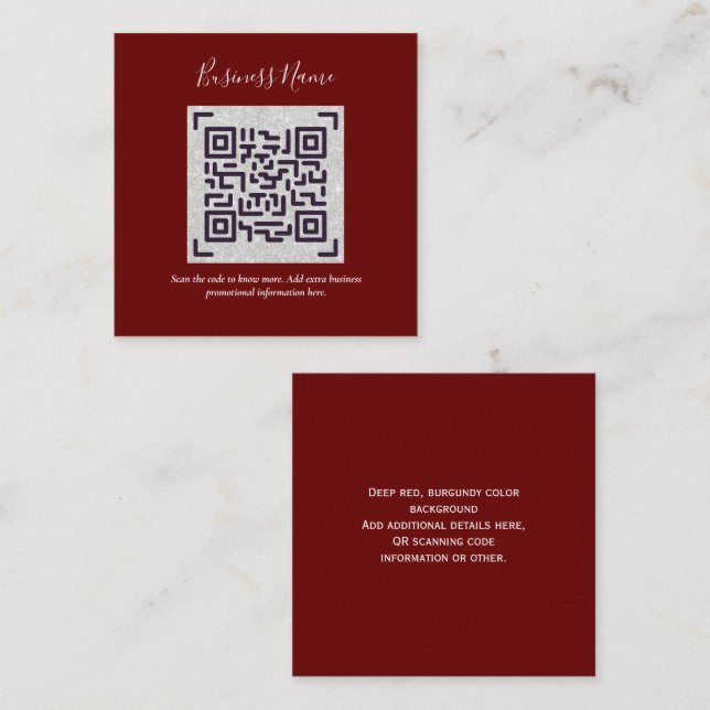 Créer son propre Carte de visite de code QR - Beau (Devant / Derrière)