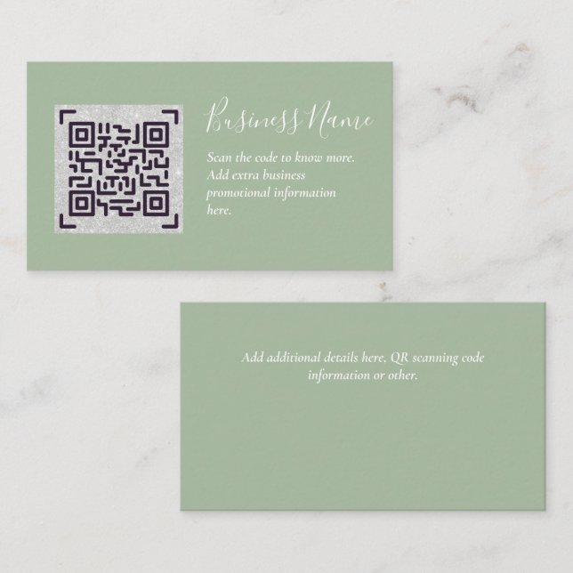 Créer son propre Carte de visite de code QR - Beau (Devant / Derrière)