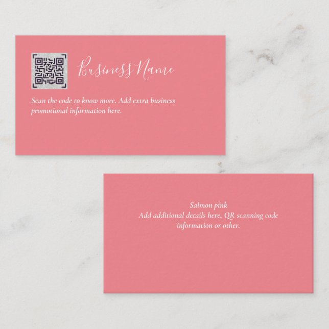 Créer son propre Carte de visite de code QR - Beau (Devant / Derrière)