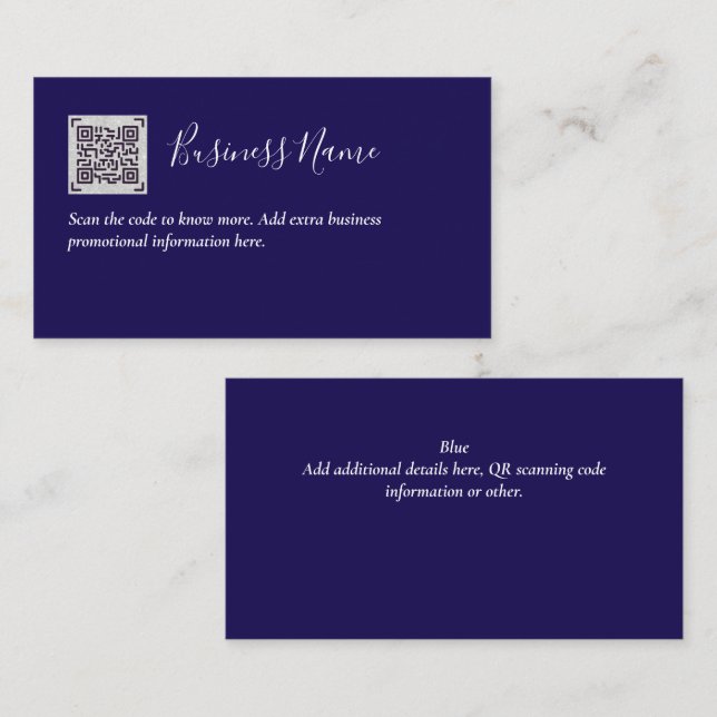 Créer son propre Carte de visite de code QR - Beau (Devant / Derrière)