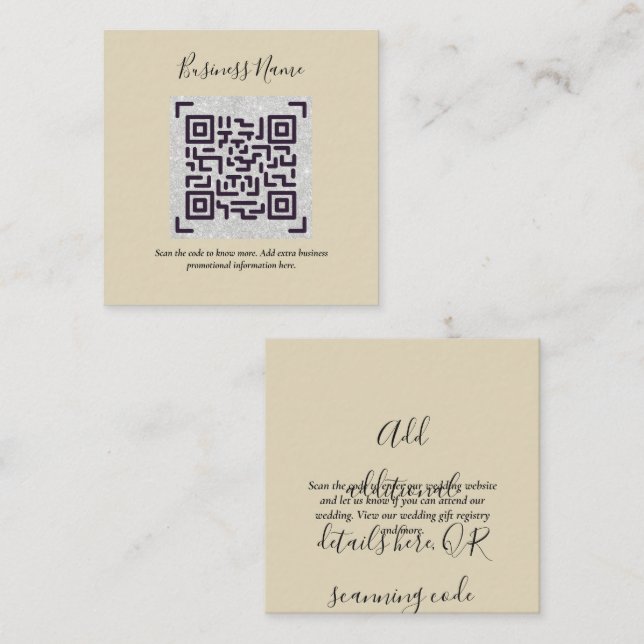 Créer son propre Carte de visite de code QR - Beau (Devant / Derrière)