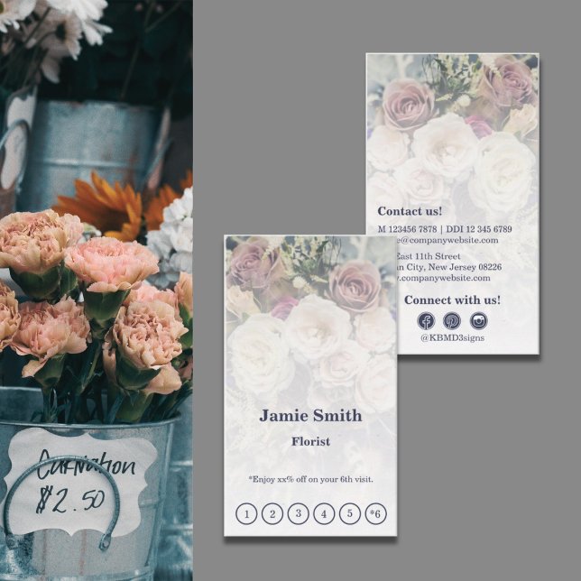 Créer Une Carte De Fidélité Personnalisée Photo Fl (Create A Personalized Photo Florist Loyalty Card)