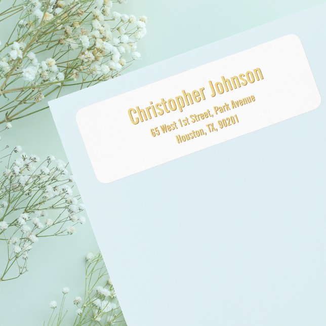 Créer une étiquette d'adresse de retour moderne et (Create Custom Golden Modern Return Address Label)