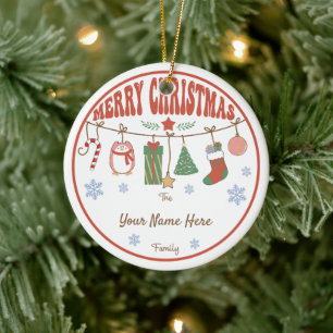 Créer vos propres ornements Nom et année Noël