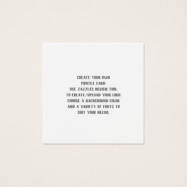 Créer votre propre carte de profil (Devant)