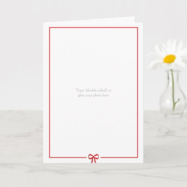 Créer votre propre Carte photo - Bow Bordure rouge (Petite plante)