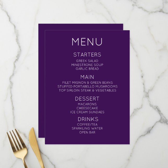 Créer votre propre menu personnalisé (Devant/Arrière en situation)