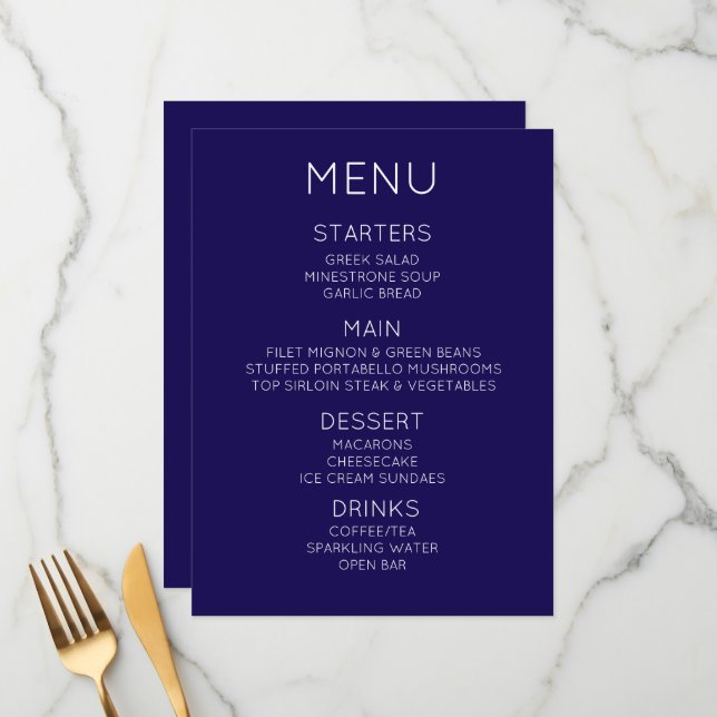 Créer votre propre menu personnalisé (Devant/Arrière en situation)