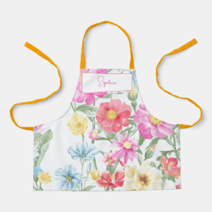 créer votre propre nom Fleurs Imprimer tablier pou
