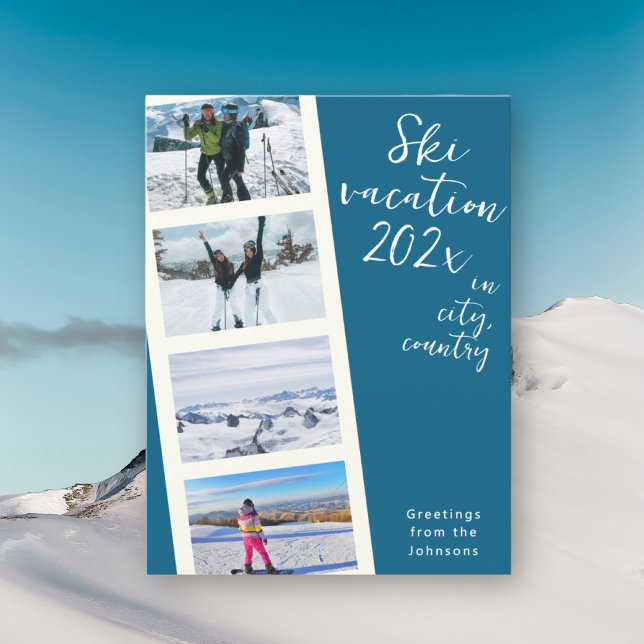 Créer votre propre photo de vacances ski Carte pos (Créateur téléchargé)